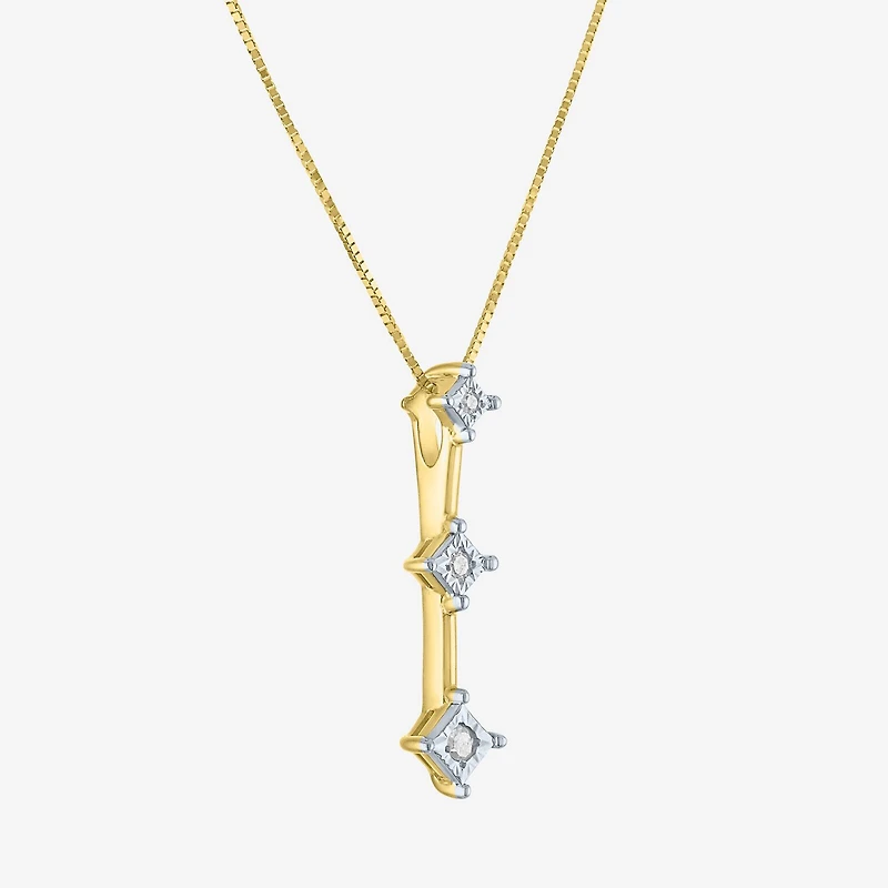 G-H / Si2-I1 Womens Diamond Accent Lab Grown White Diamond Accent 10K Gold 18 Inch Pendant Necklace