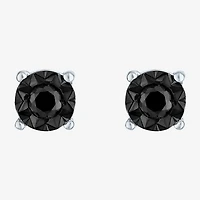 1/4 CT. T.W. Natural Black Diamond Sterling Silver Round Stud Earrings