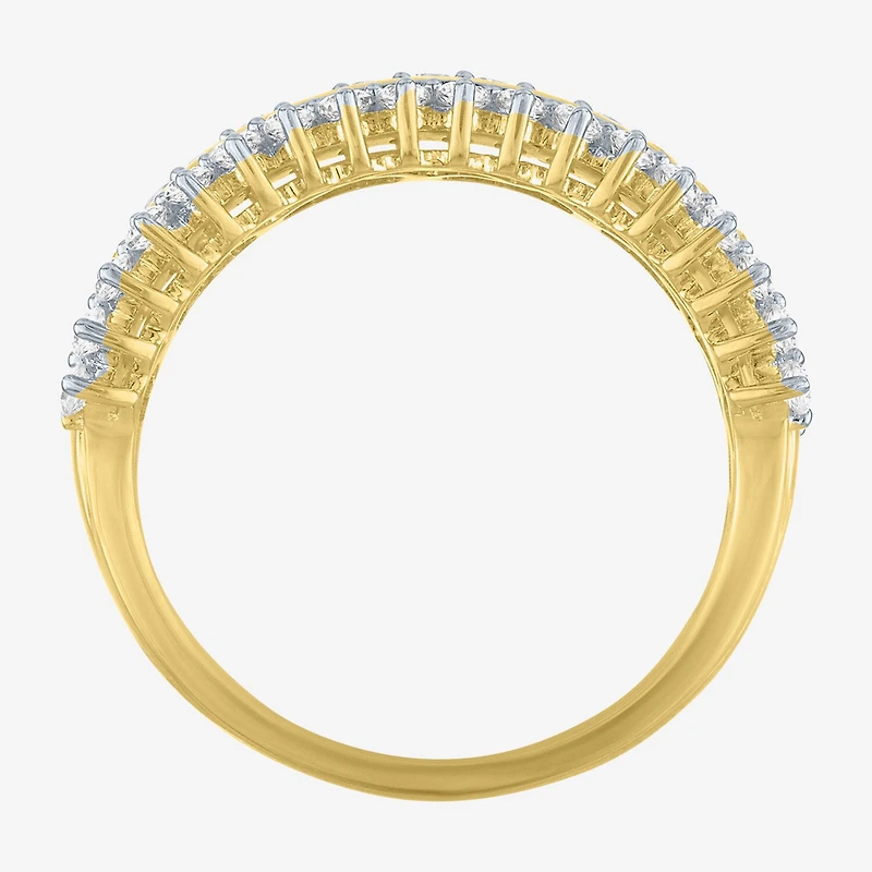 (G-H / Si2-I1) Womens 8MM 1 CT. T.W. Lab Grown White Diamond 14K Gold Over Silver Band