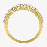 (G-H / Si2-I1) Womens 8MM 1 CT. T.W. Lab Grown White Diamond 14K Gold Over Silver Band