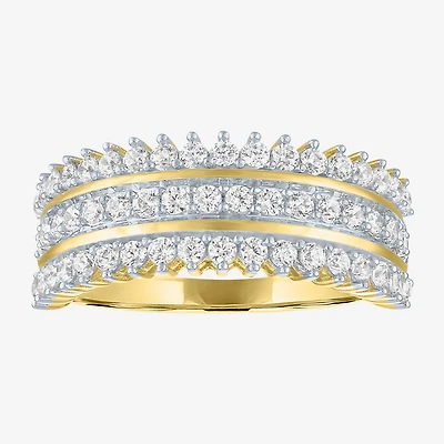 (G-H / Si2-I1) Womens 8MM 1 CT. T.W. Lab Grown White Diamond 14K Gold Over Silver Band