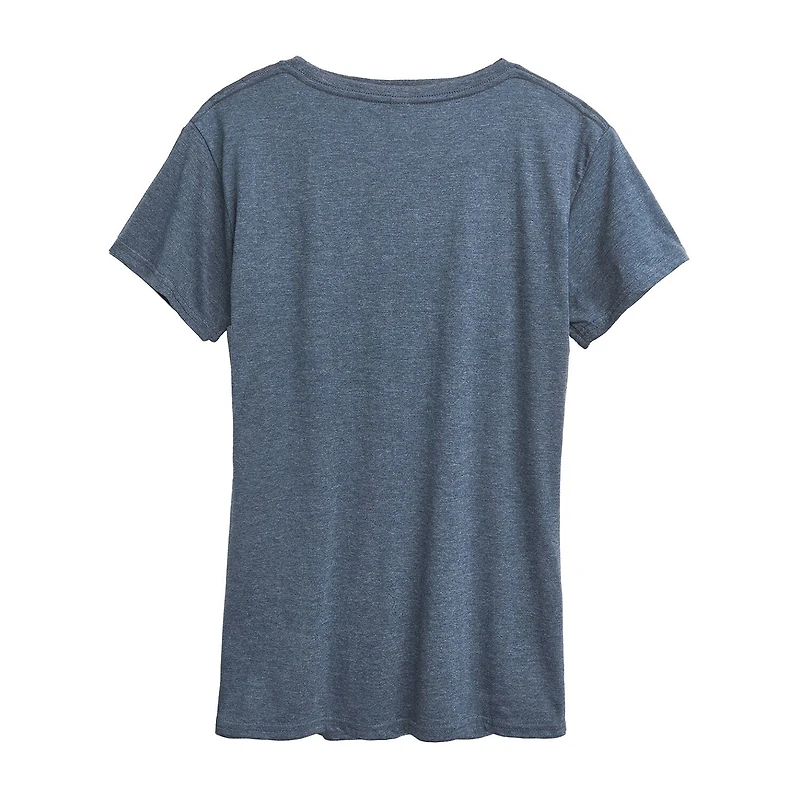 Christmas Group Womens Crew Neck Short Sleeve Regular Fit Peanuts Graphic T-Shirt
