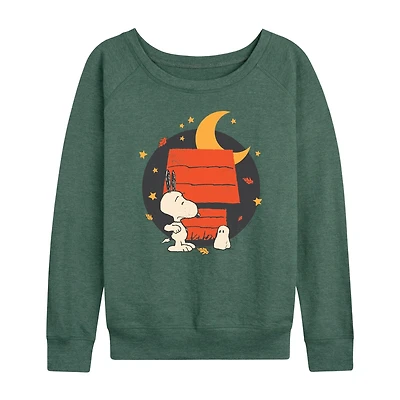 Snoopy Ghost Retro Womens Round Neck Long Sleeve Regular Fit Graphic T-Shirt