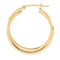 Womens 14K Gold 27.5mm Hoop Earrings