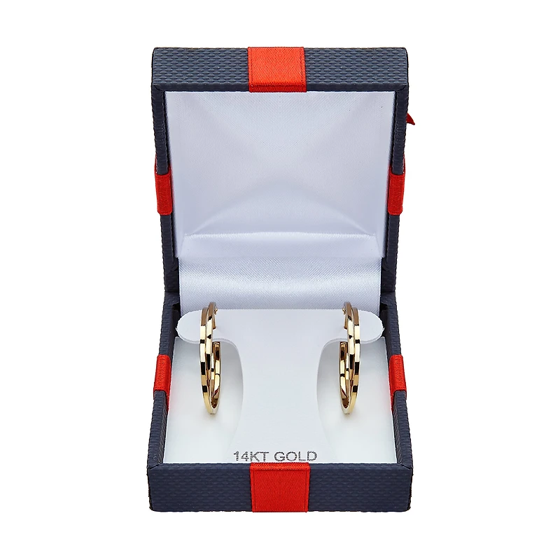 Womens 14K Gold 27.5mm Hoop Earrings