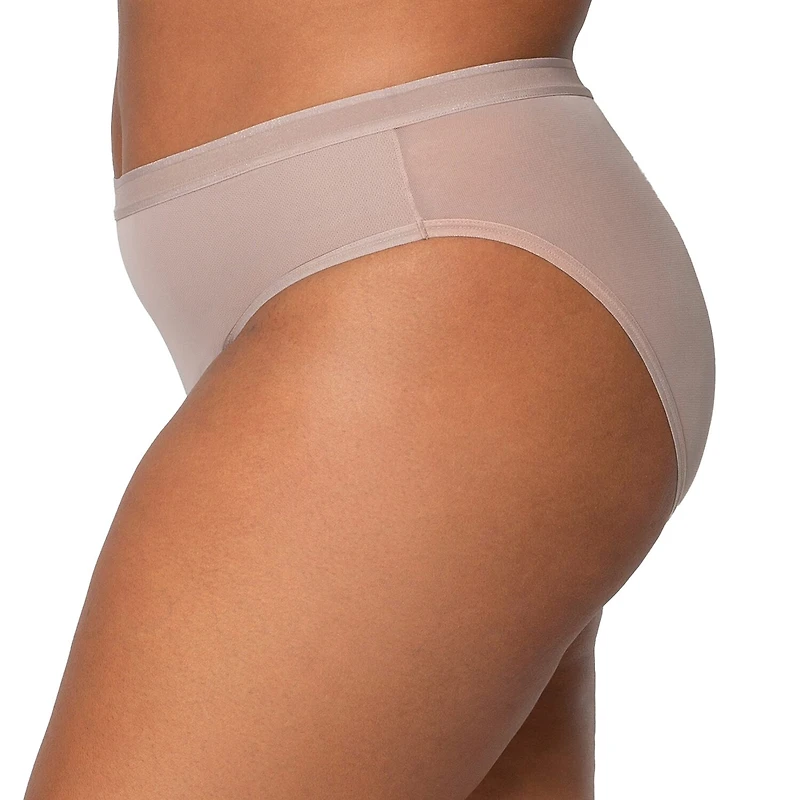 Curvy Couture Sheer Mesh High Cut Brief
