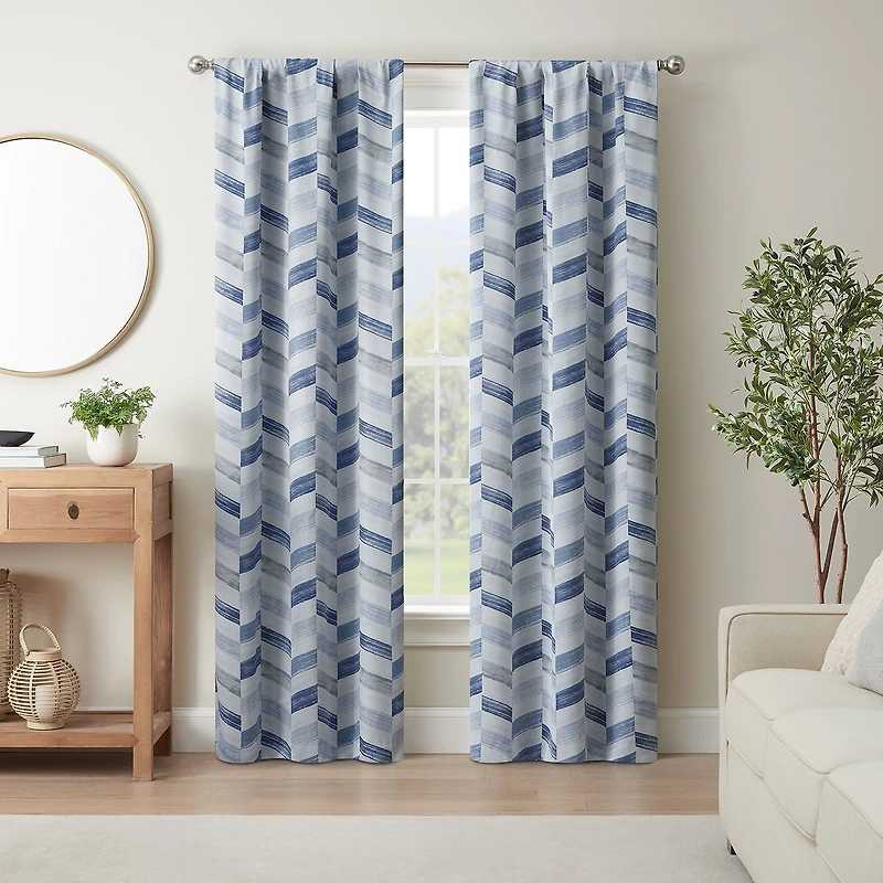 Eclipse Kerry Crispen Geometric Rod Pocket Energy Saving Blackout Set of 2 Curtain Panel