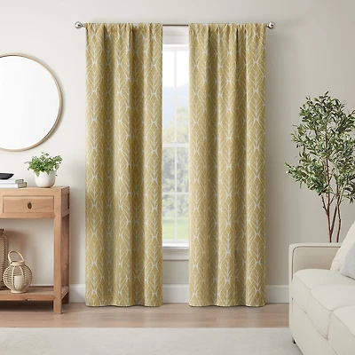 Eclipse Kerry Arbor Geometric Rod Pocket Energy Saving Blackout Set of 2 Curtain Panel