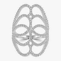 Diamonart Womens Cubic Zirconia Sterling Silver Cocktail Ring