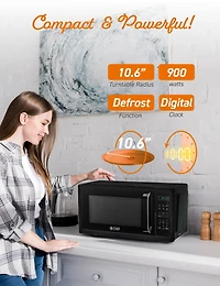 COMMERCIAL CHEF Cu. Ft. Countertop Microwave with Touch Controls & Digital Display & 10 Power Levels