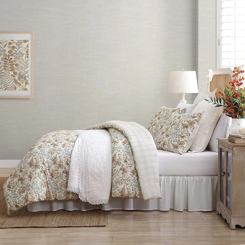 Laura Ashley Bramble Floral Midweight Reversible Comforter Set