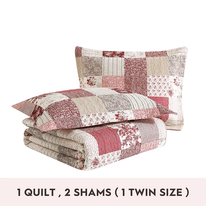 Laura Ashley Celi Patchwork Reversible Quilt Set