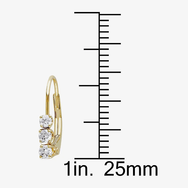 Womens 1/4 CT. T.W. Natural White Diamond 14K Gold 14.4mm Hoop Earrings
