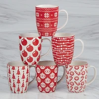 Certified International Peppermint Candy 6-pc. Coffee Mug