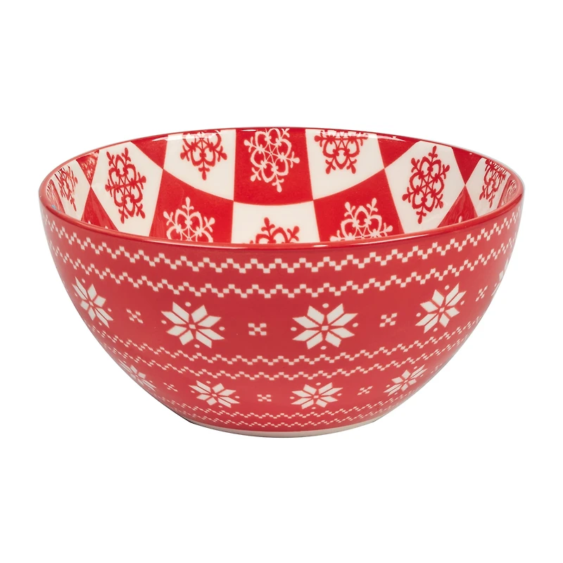 Certified International Peppermint Candy 6-pc. Porcelain Ice Cream Bowl