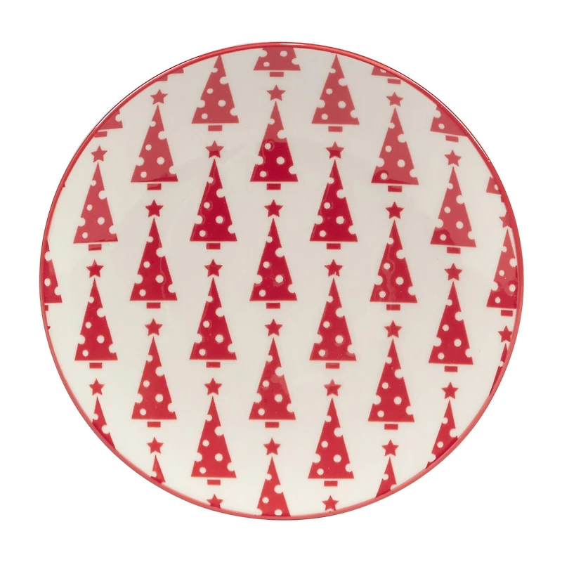 Certified International Peppermint Candy 6-pc. Porcelain Appetizer Plate