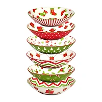 Certified International Holiday Fun 6-pc. Porcelain Soup Bowl