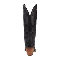 Dingo Womens Love Bug Leather Stacked Heel Cowboy Boots