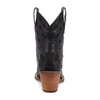 Dingo Womens Sweetheart Leatherie Stacked Heel Cowboy Boots
