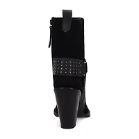 Dingo Womens Songbird Suede Stacked Heel Cowboy Boots