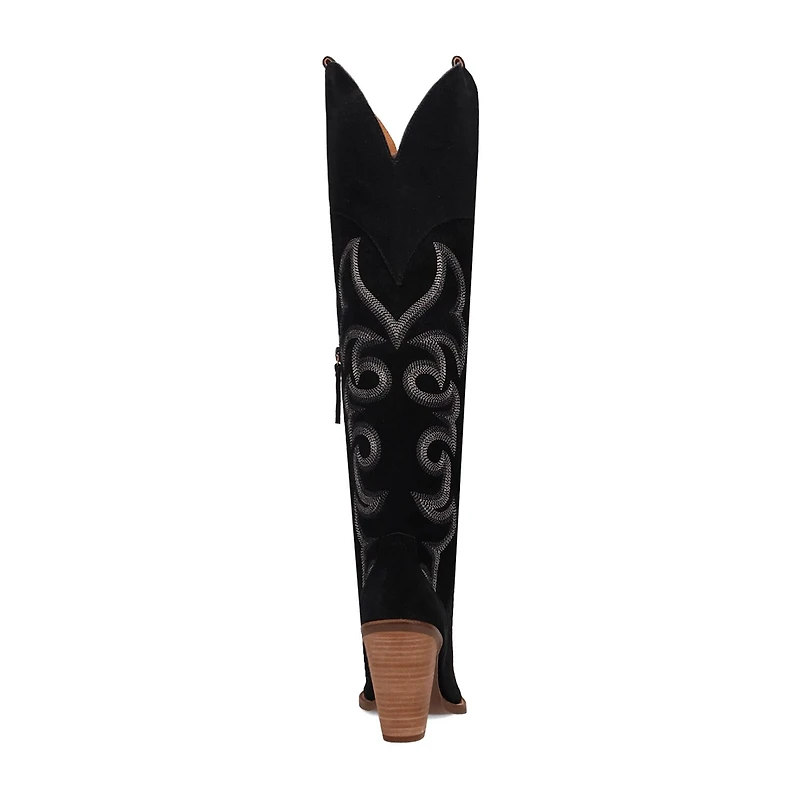 Dingo Womens Primadonna Suede Stacked Heel Cowboy Boots