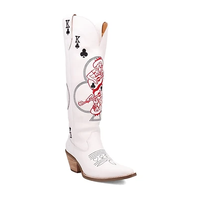 Dingo Womens King Of Clubs Stacked Heel Cowboy Boots