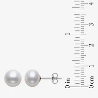 White Cultured Freshwater Pearl Sterling Silver Stud Earrings