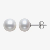 White Cultured Freshwater Pearl Sterling Silver Stud Earrings