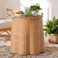 Palm Rattan End Table