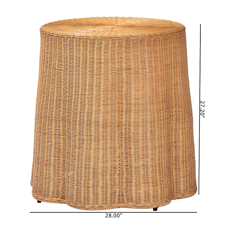 Palm Rattan End Table