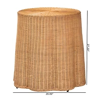 Palm Rattan End Table