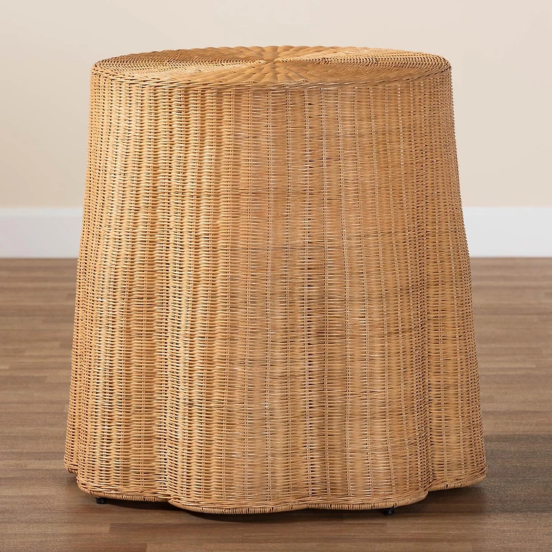 Palm Rattan End Table