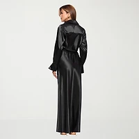 DJ Jaz Womens Long Sleeve Satin Evening Gown