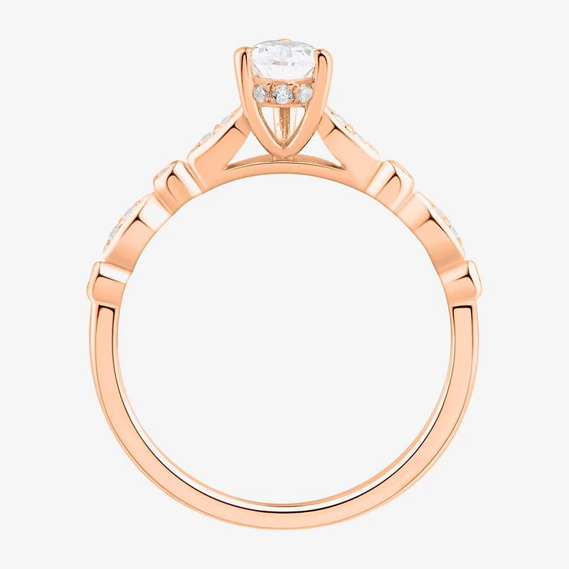 Limited Quantities! Womens 1/2 CT. T.W. Natural White Diamond 14K Gold Pear Side Stone Engagement Ring