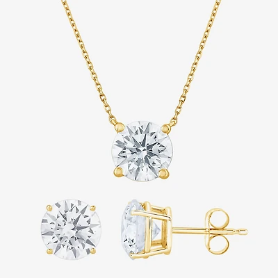 (G-H, Si2) Womens 5 CT. T.W. Lab-Grown Diamond 10K Gold Round 2-pc. Jewelry Set