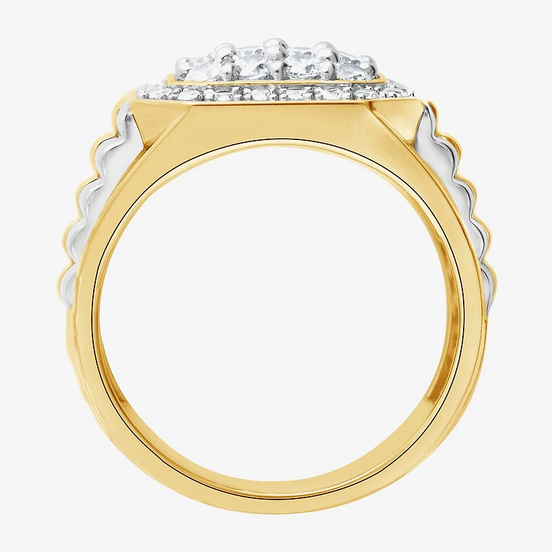 (F,Si2) Mens 1 1/2 CT. T.W. Lab Grown Diamond 10K Two Tone Gold Fashion Ring