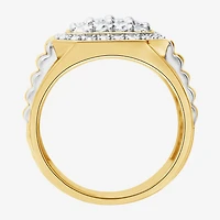 (F,Si2) Mens 1 1/2 CT. T.W. Lab Grown Diamond 10K Two Tone Gold Fashion Ring