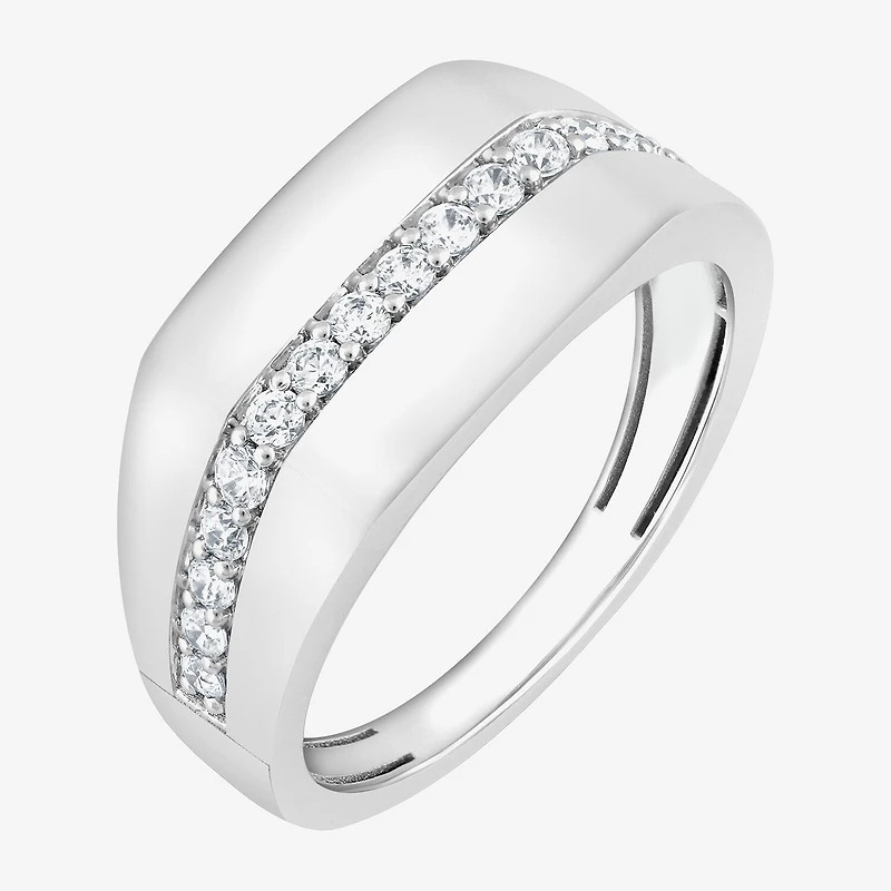 (F,Si2) Mens 1/2 CT. T.W. Lab Grown White Diamond Sterling Silver Fashion Ring