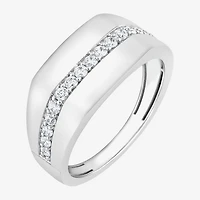 (F,Si2) Mens 1/2 CT. T.W. Lab Grown White Diamond Sterling Silver Fashion Ring