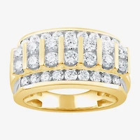 F / Vs2 Mens 4MM 2 1/2 CT. T.W. Lab Created White Diamond 10K Gold Band