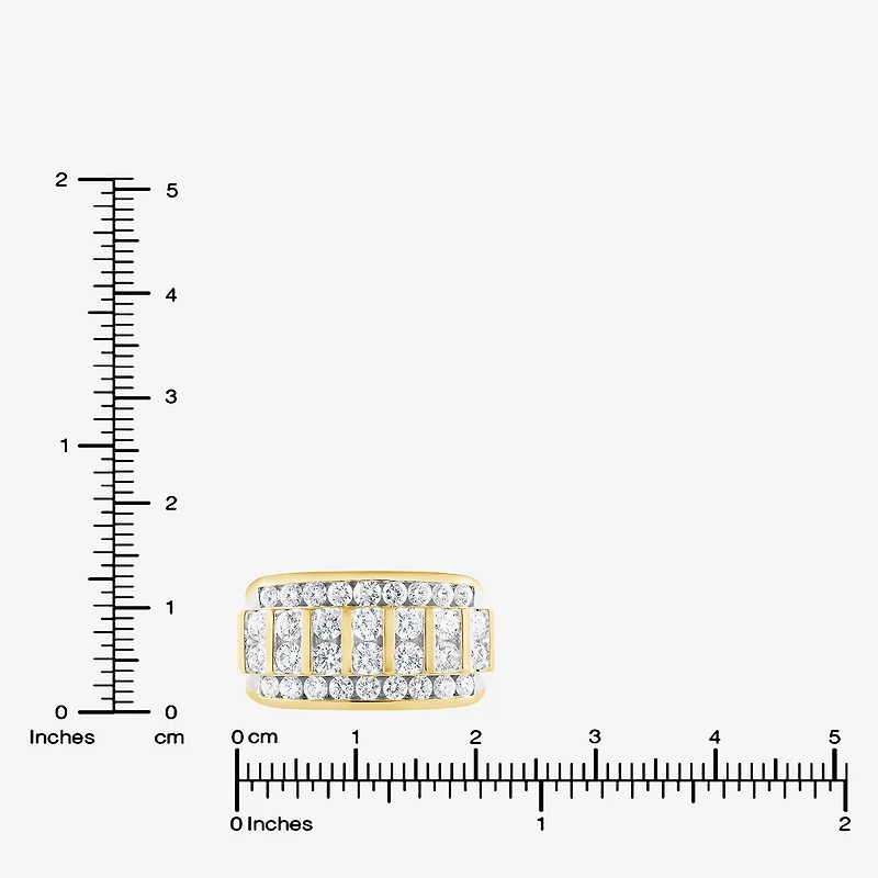 F / Vs2 Mens 4MM 2 1/2 CT. T.W. Lab Created White Diamond 10K Gold Band