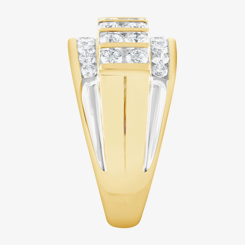 F / Vs2 Mens 4MM 2 1/2 CT. T.W. Lab Created White Diamond 10K Gold Band