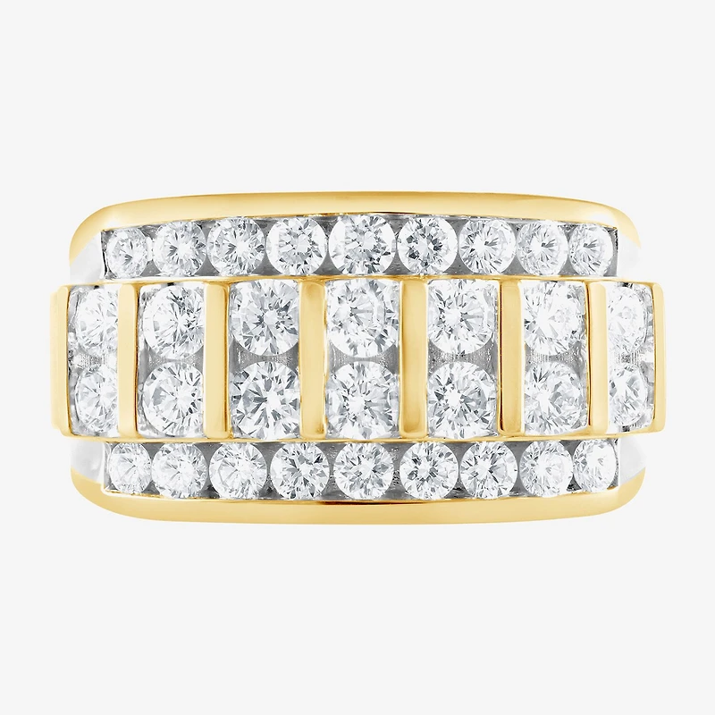 F / Vs2 Mens 4MM 2 1/2 CT. T.W. Lab Created White Diamond 10K Gold Band