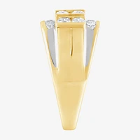 F / Vs2 Mens 3.5MM 1 1/2 CT. T.W. Lab Grown White Diamond 10K Gold Band