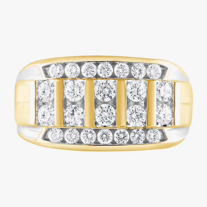 F / Vs2 Mens 3.5MM 1 1/2 CT. T.W. Lab Grown White Diamond 10K Gold Band