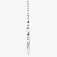 Cross (F, Si2) Mens 1 CT. T.W. Lab Grown White Diamond Sterling Silver Cross 18 Inch Pendant Necklace
