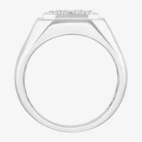 F, Si2 Mens 1 1/2 CT. T.W. Lab Grown White Diamond Sterling Silver Cluster Fashion Ring