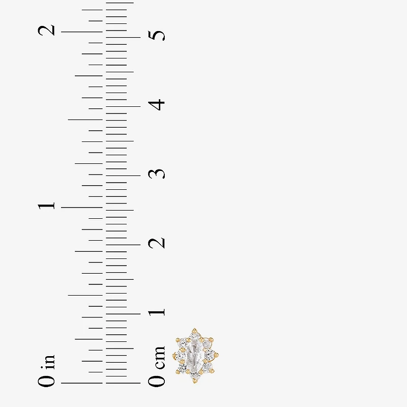Limited Quantities! White Cubic Zirconia 14K Gold 7.2mm Stud Earrings
