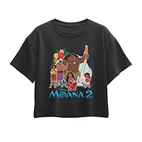 Disney Collection Little & Big Kid Girls Round Neck Short Sleeve Regular Fit Princess Moana Graphic T-Shirt