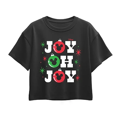 Disney Collection Little & Big Kid Girls Round Neck Short Sleeve Regular Fit Mickey Mouse Graphic T-Shirt